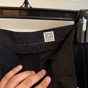 Toteme Black Double-Pleated Trousers